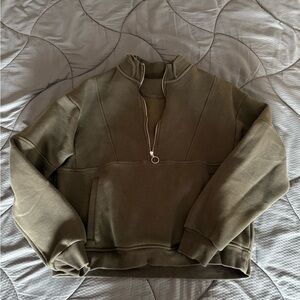 Fleo Olive Green Quarter-Zip Pullover